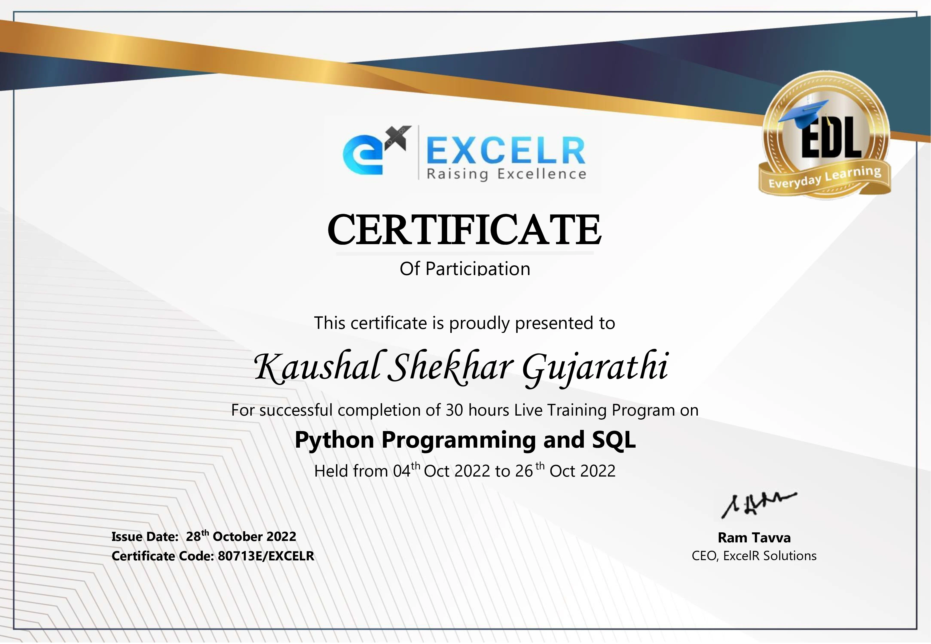 Python Programming & SQL